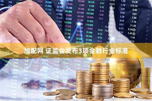 加配网 证监会发布3项金融行业标准