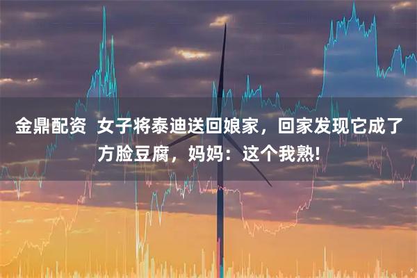 金鼎配资  女子将泰迪送回娘家，回家发现它成了方脸豆腐，妈妈：这个我熟!